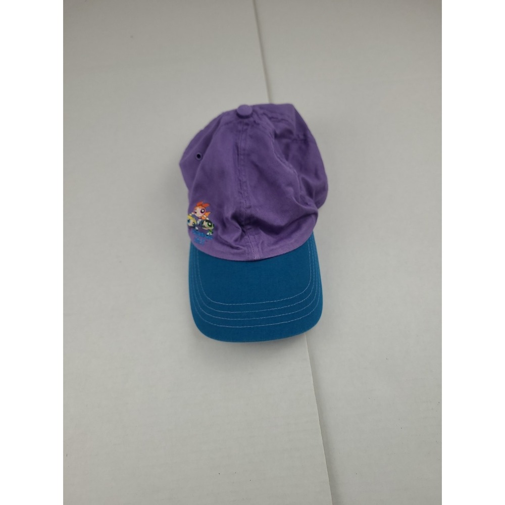 Vtg Powerpuff Girls Cartoon Network Embroidered Hat Purple Kids Youth 2002 Anime